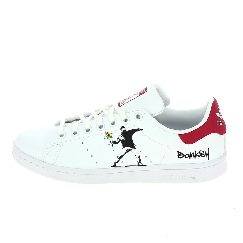 Chaussure ADIDAS Stan Smith personnalisée, Custom Banksy image 2