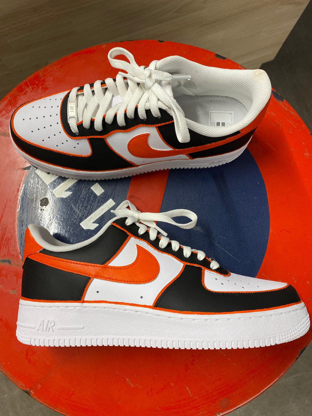 Personalized NIKE AF1 Sneakers, Custom Orange/black - Etsy