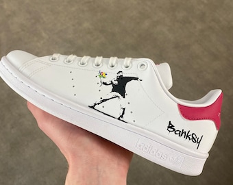 Personalized ADIDAS Stan Smith shoe, Custom Banksy
