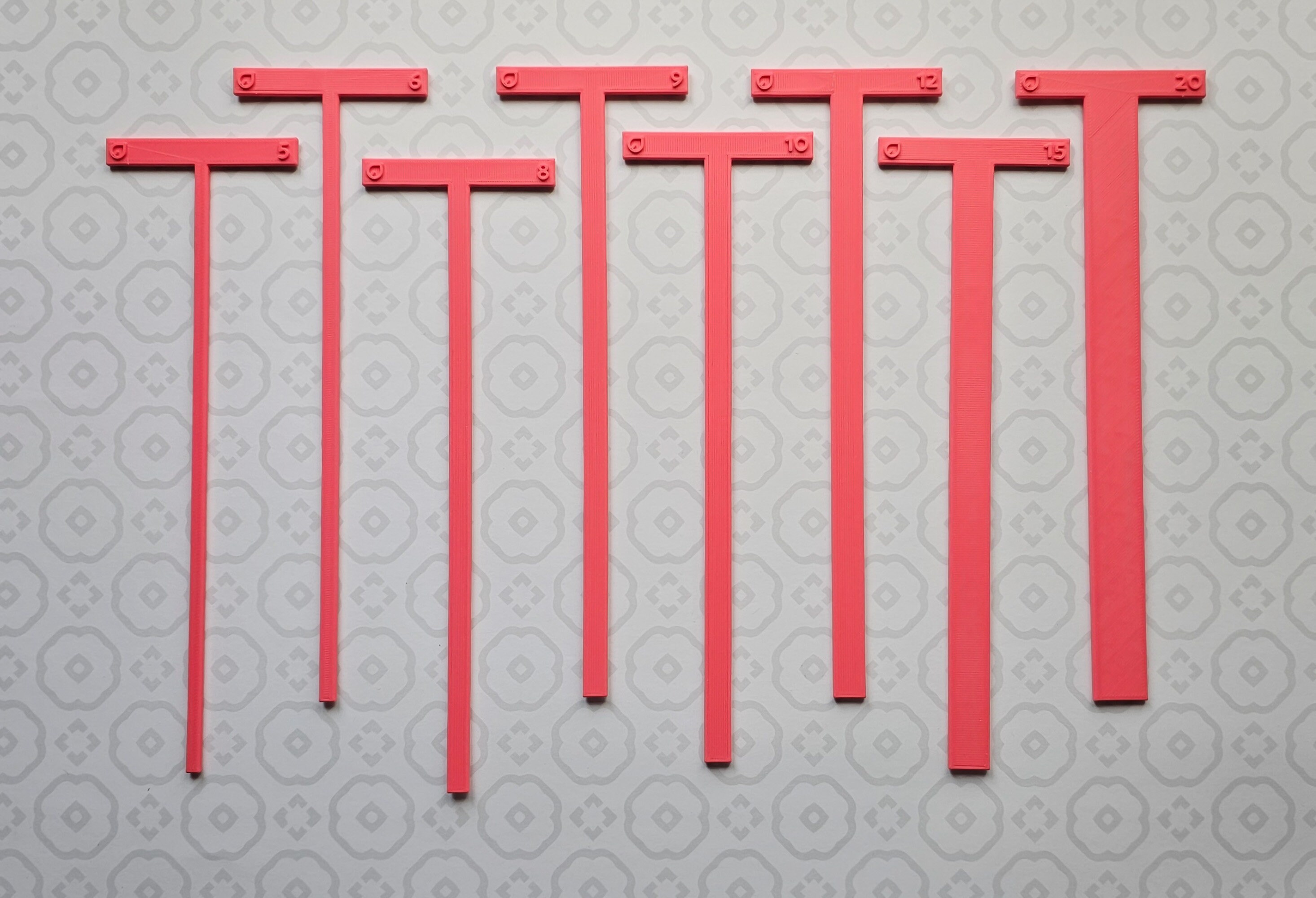 Set of Tspacer and Regular Spacer Spacers/rulers for Bookbinding