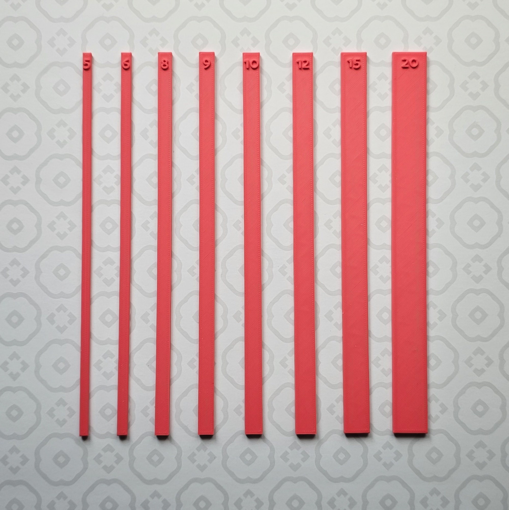 Set of Tspacer and Regular Spacer Spacers/rulers for Bookbinding