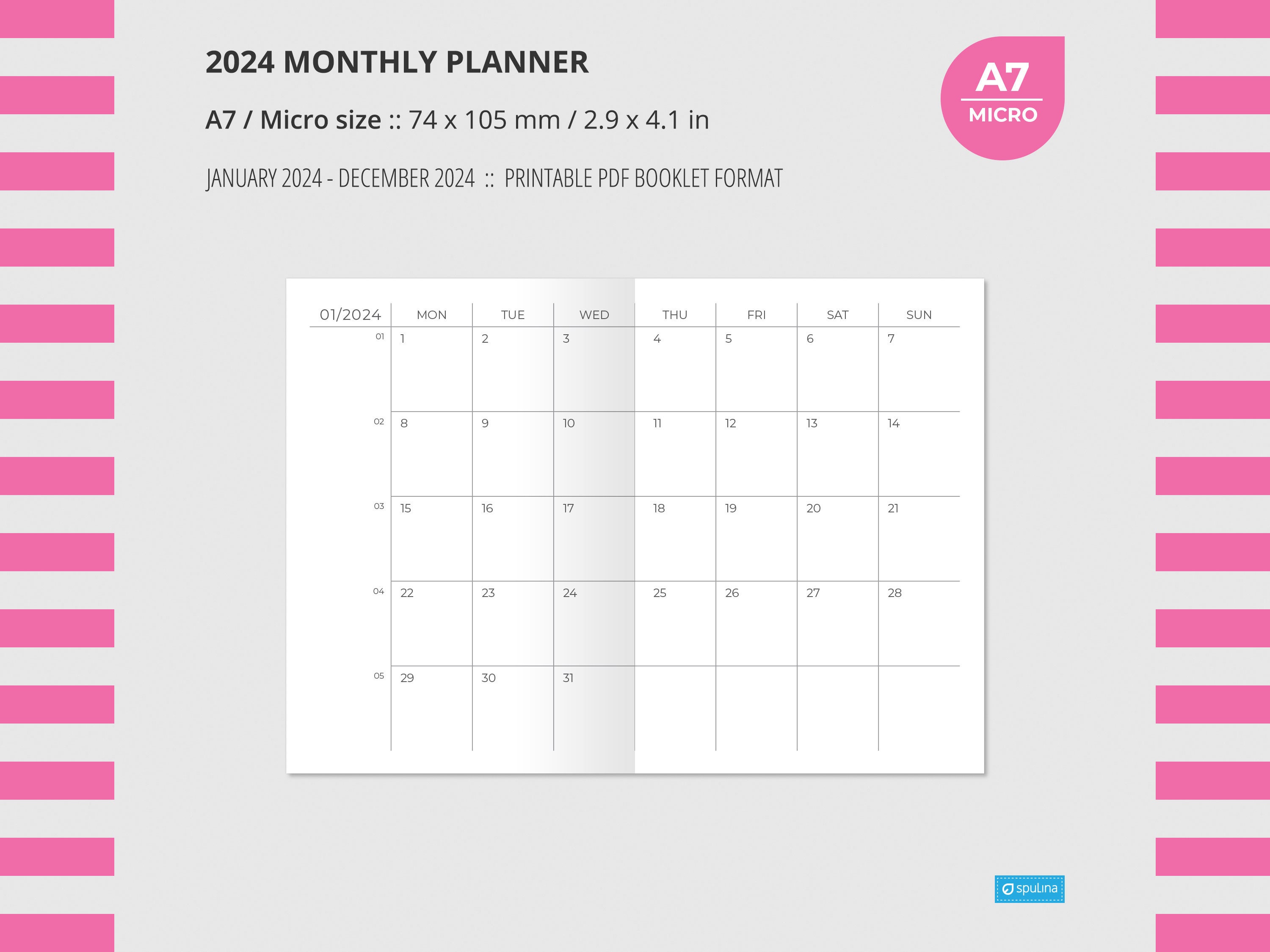 A7 Planner Inserts for 11 Packs, A7 Agenda Refill, 100 gsm Thicker  Paper/4.84 x 3.23'', 45 Sheets(90 Pages) per Pack, 11 Designs Included, for  6 Holes