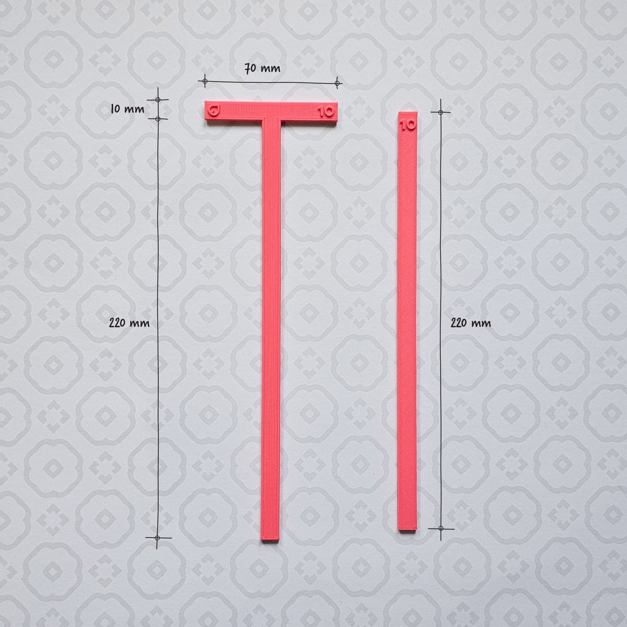 Set of Tspacer and Regular Spacer Spacers/rulers for Bookbinding