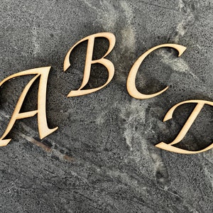 Letras de madera naturaleza | 5 fuentes diferentes | 8 tamaños diferentes hasta 35 cm