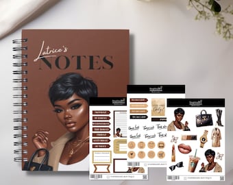 Pegatinas para agenda de chicas negras, pegatinas de melanina, pegatinas de "Jefa", pegatinas glamurosas, pegatinas de lujo, hoja de pegatinas, pegatinas de mujeres negras