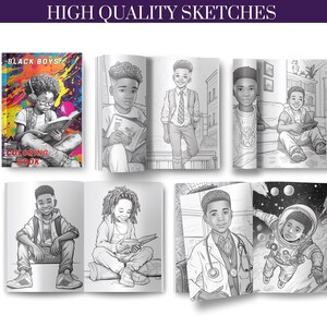 Black Younger Boys Colouring Book
