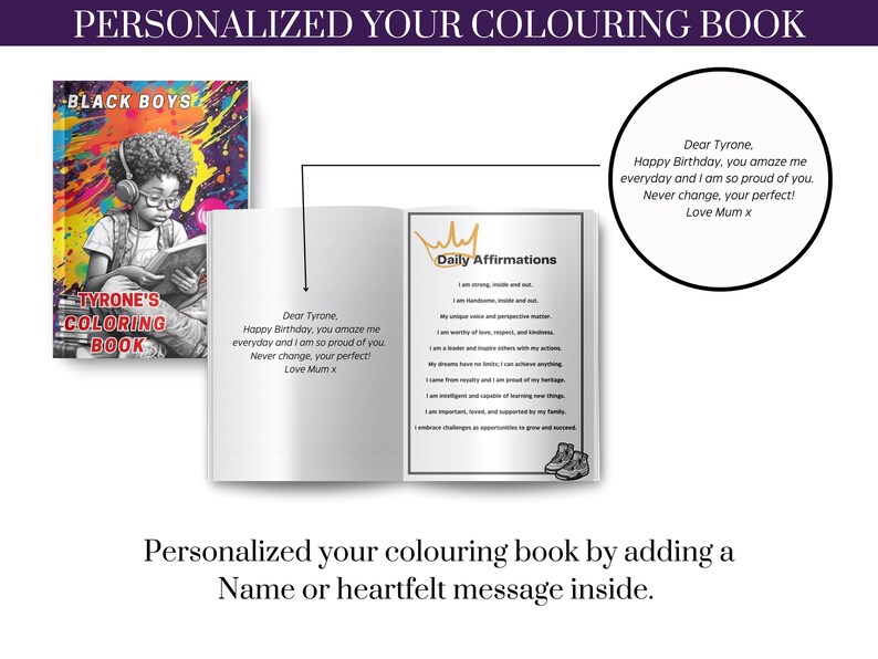 Black Younger Boys Colouring Book