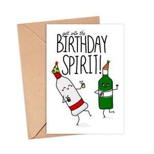 Cartão de bebidas alcoólicas de aniversário para fãs de vodca/gin