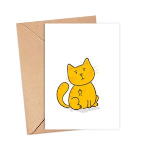 Carte chat doigt du milieu