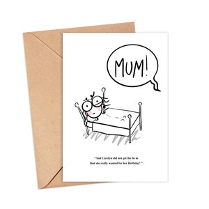Vergnügte Müde-Mama Karte - Ideal für Geburtstage und Muttertag!