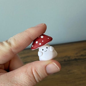 Pocket Mushroom. Mushroom Figurine. Miniature Mushroom Decoration.