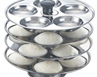 Idli Stand Indian Idli 4 Tier Rice Cake Steamer 4 Tray 16 South Indian Steel Idli Stand Indian Idli 4 Tier Rice Cake Steamer 4 Tray 16 South Indian Steel
