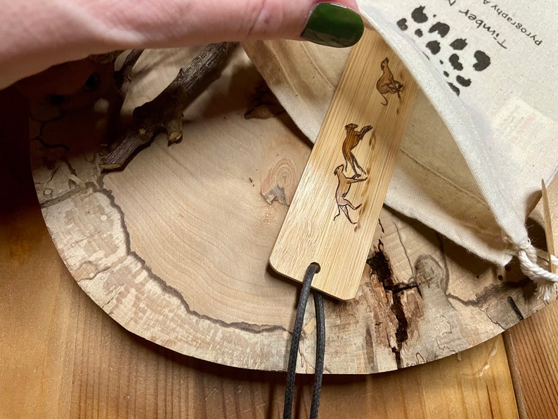 Bookmark WINDLOVE pyrography on bamboo image 9