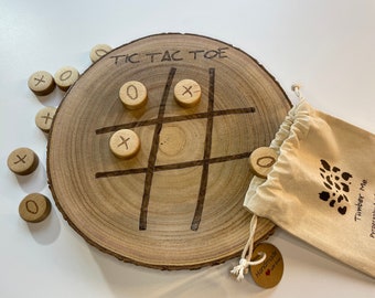 Board game TIC TAC TOE Classic | Pyrography on wood