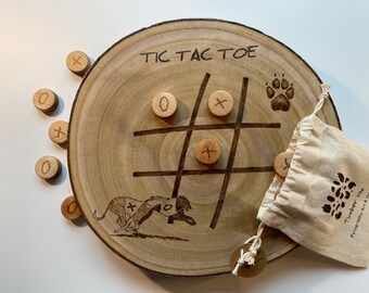 Board game TIC TAC TOE Windliebe | Pyrography on wood