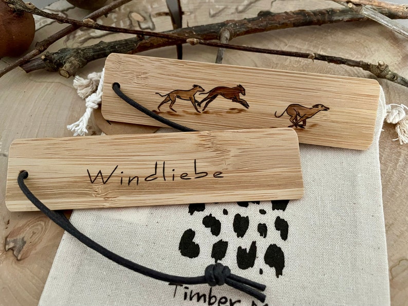 Bookmark WINDLOVE pyrography on bamboo image 8