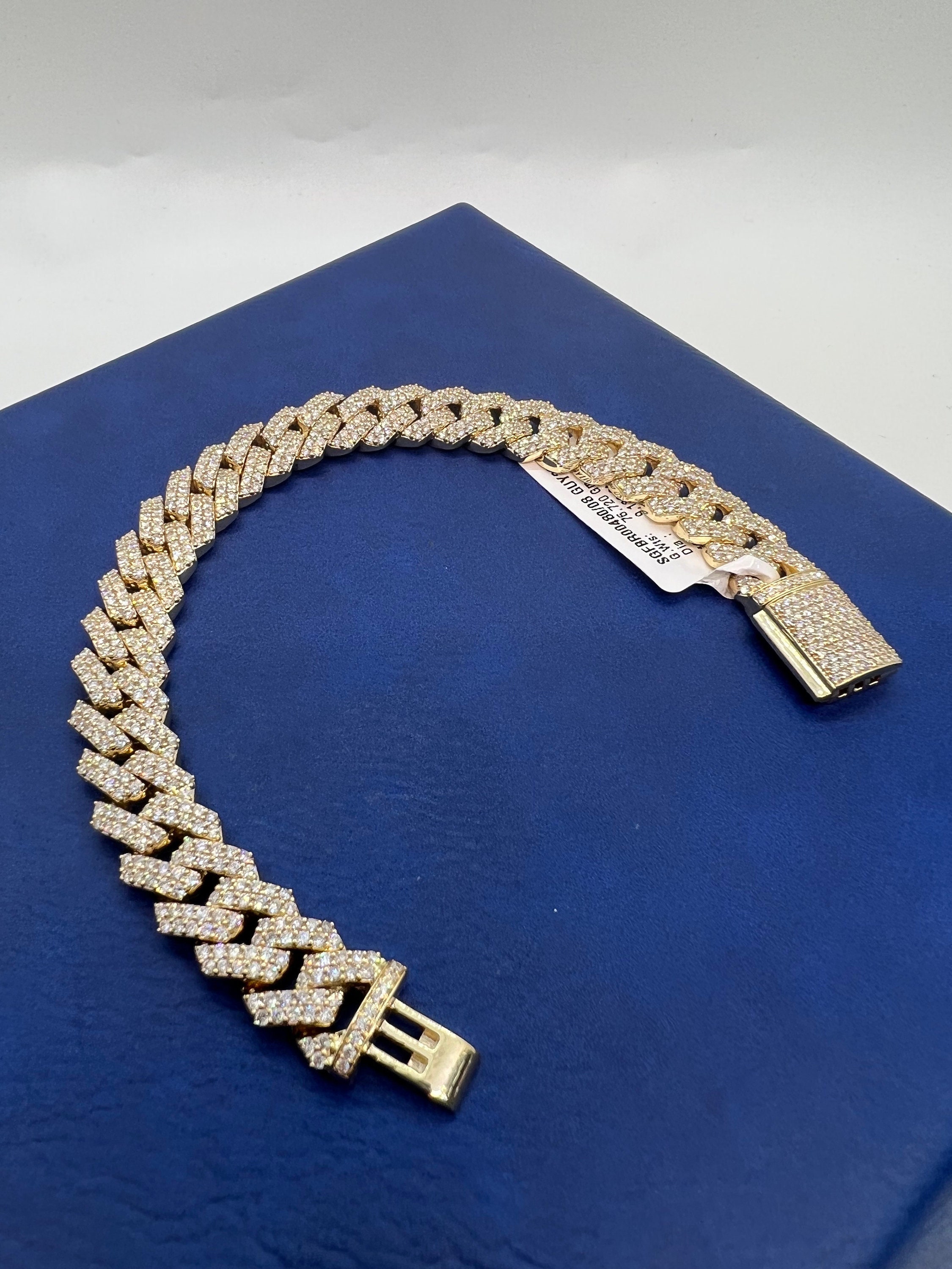 14K Yellow Gold Miami Cuban Iced Out 