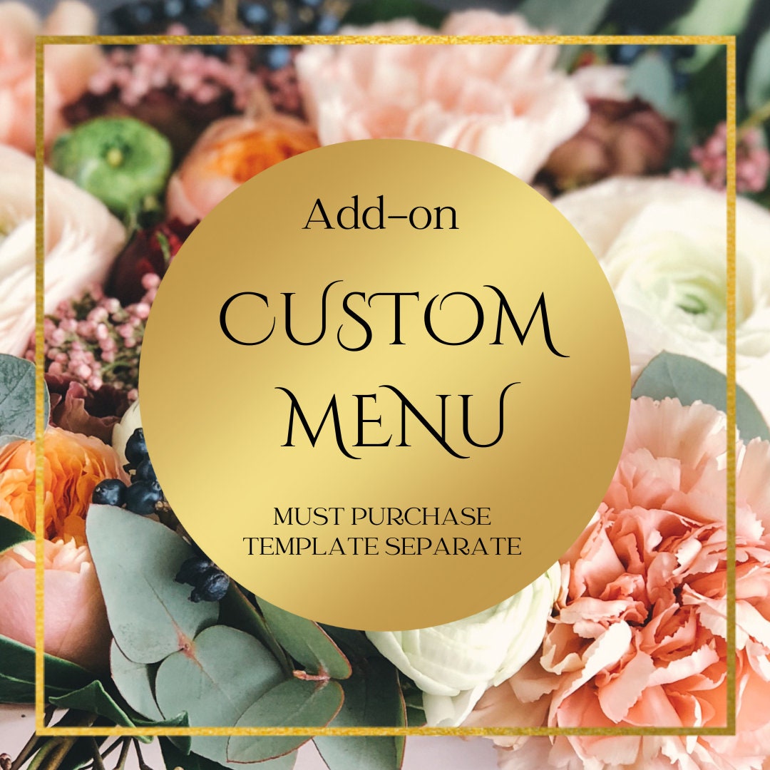 Custom Menu - Etsy