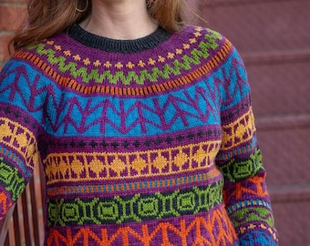 Colorwork Yoke Sweater Knitting Pattern: Top-Down Seamless Knit (PDF Download)