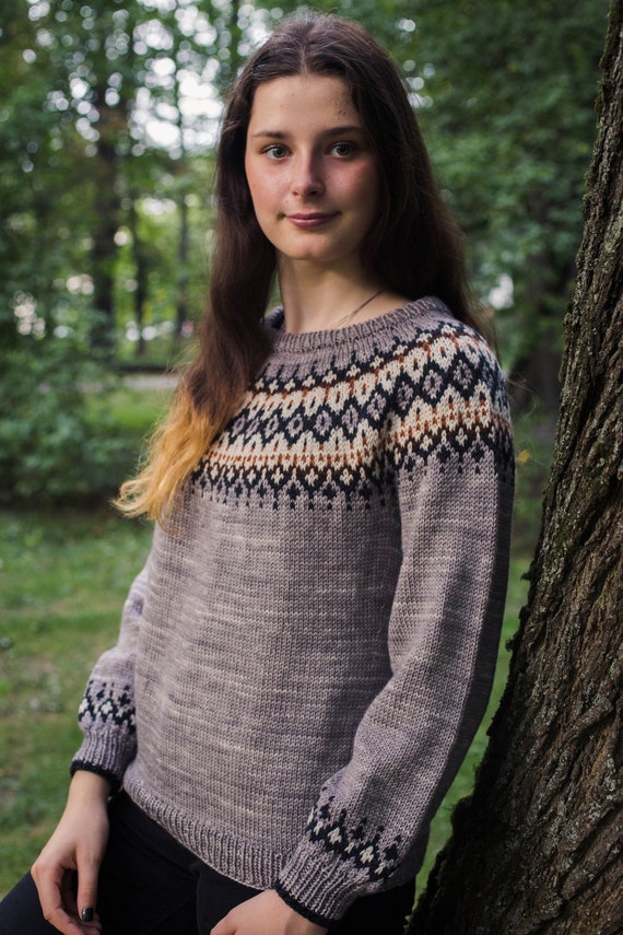 KNITTING PATTERN - Stranded Colorwork Yoke Sweater, Pullover