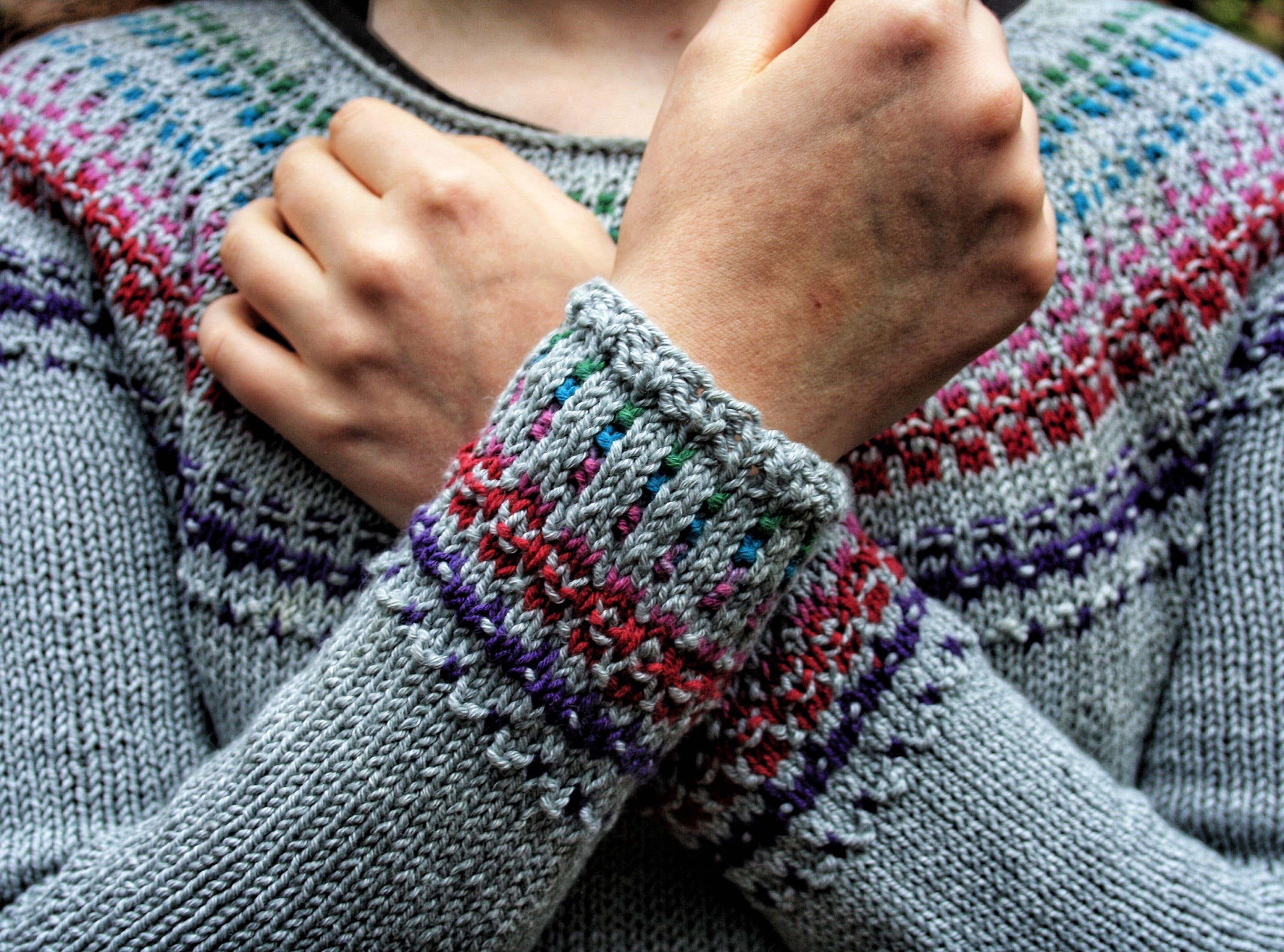 トップス YOKE 23SS GRADATION PRINTED SWEATER KNITTING PATTERN * Nordura Colorwork Yoke Sweater, Icelandic