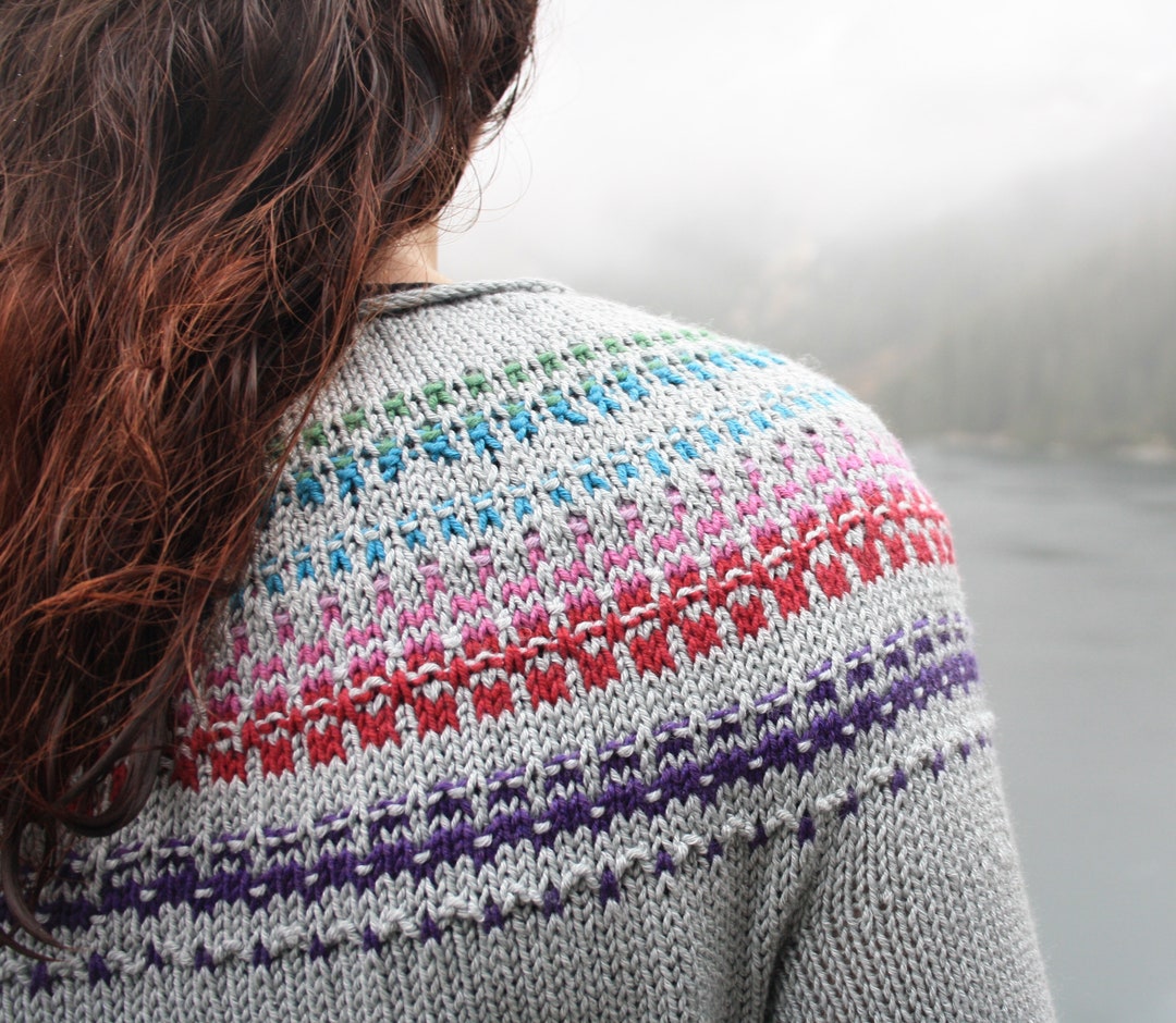 KNITTING PATTERN Easy Slip Stitch Yoke Sweater, Pullover Pattern, Easy Sweater Knit Pattern, Top Down Seamless Knit, PDF Instant Download - Etsy KNITTING PATTERN Easy Slip Stitch Yoke Sweater, Pullover Pattern, Easy Sweater Knit Pattern, Top Down Seamless Knit, PDF Instant Download - Etsy