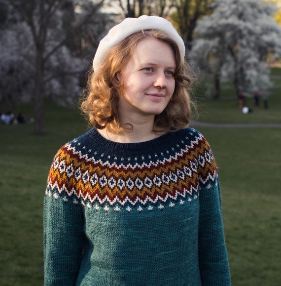 KNITTING PATTERN * Nordura Colorwork Yoke Sweater, Icelandic KNITTING PATTERN * Nordura Colorwork Yoke Sweater, Icelandic