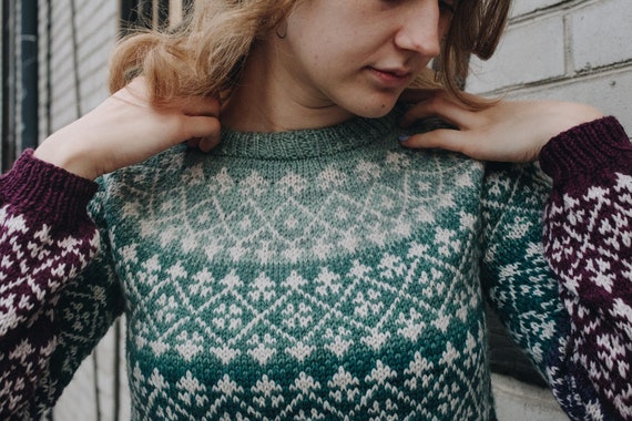 Sweater KNITTING PATTERN Colorwork Yoke Sweater, Pullover Pattern, Easy Knit Pattern, Top Down Seamless Knit, PDF Instant Download - Etsy Sweater KNITTING PATTERN Colorwork Yoke Sweater, Pullover Pattern, Easy Knit Pattern, Top Down Seamless Knit, PDF Instant Download - Etsy