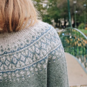 MODELLO DI LAVORO A MAGLIA - Maglione con sprone Colorwork, modello pullover, modello a maglia facile, maglia senza cuciture top down, download istantaneo PDF