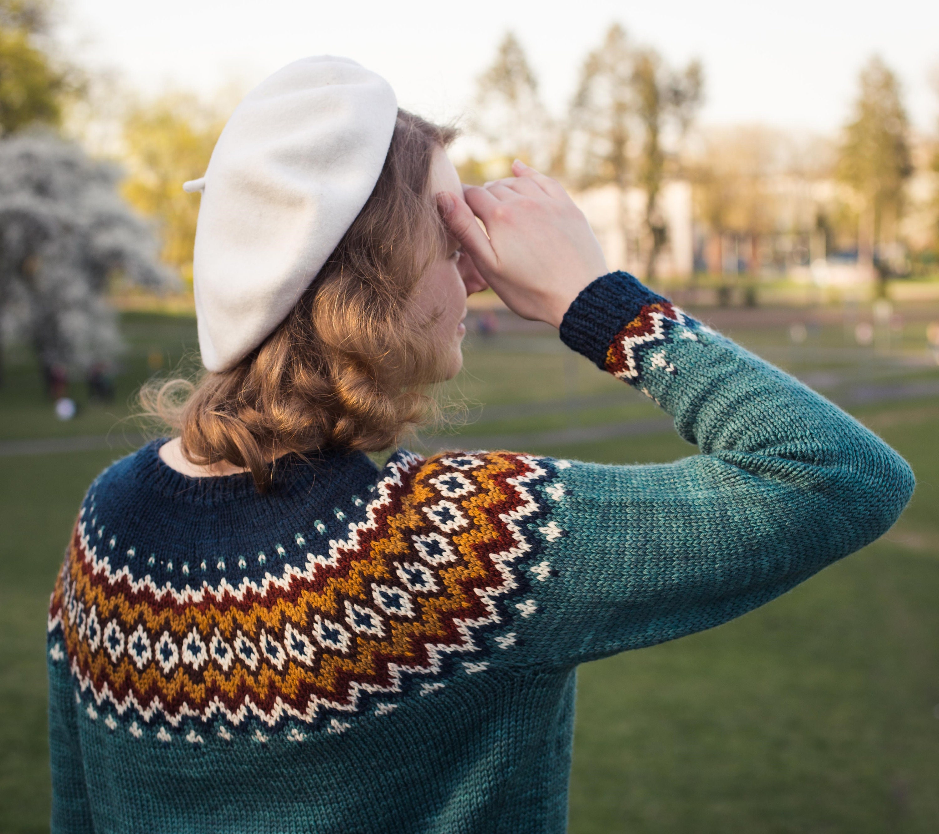 KNITTING PATTERN * Nordura Colorwork Yoke Sweater, Icelandic
