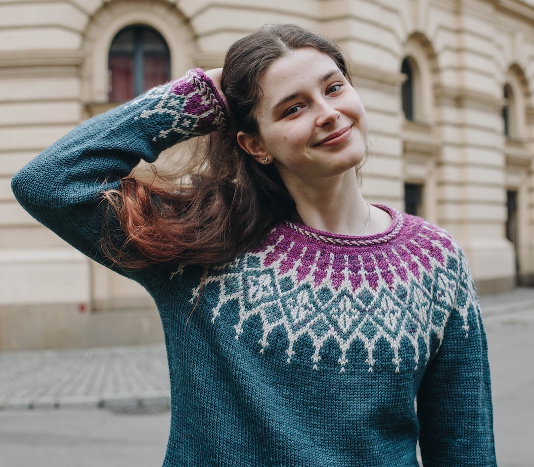 トップス U Neck Popover fair isle sweater knit Amazon.com: DAUZ Women's Fair Isle Sweater Classic Casual