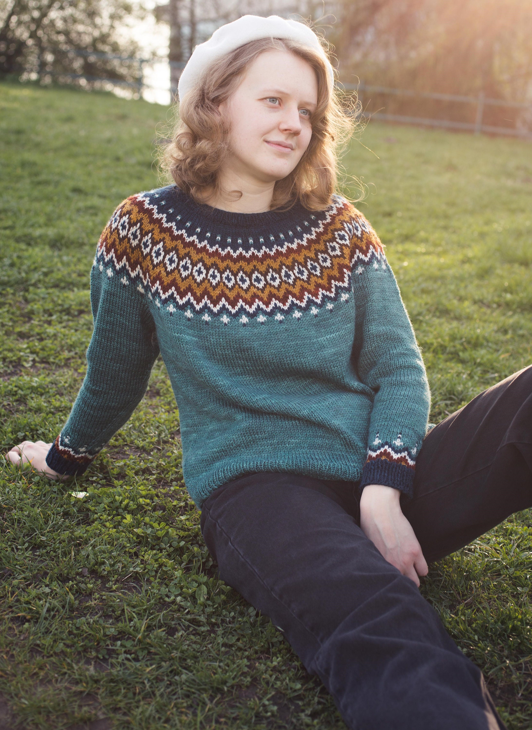KNITTING PATTERN Nordura Colorwork Yoke Sweater, Icelandic Pattern, Lopapeysa Knit Pattern, Top