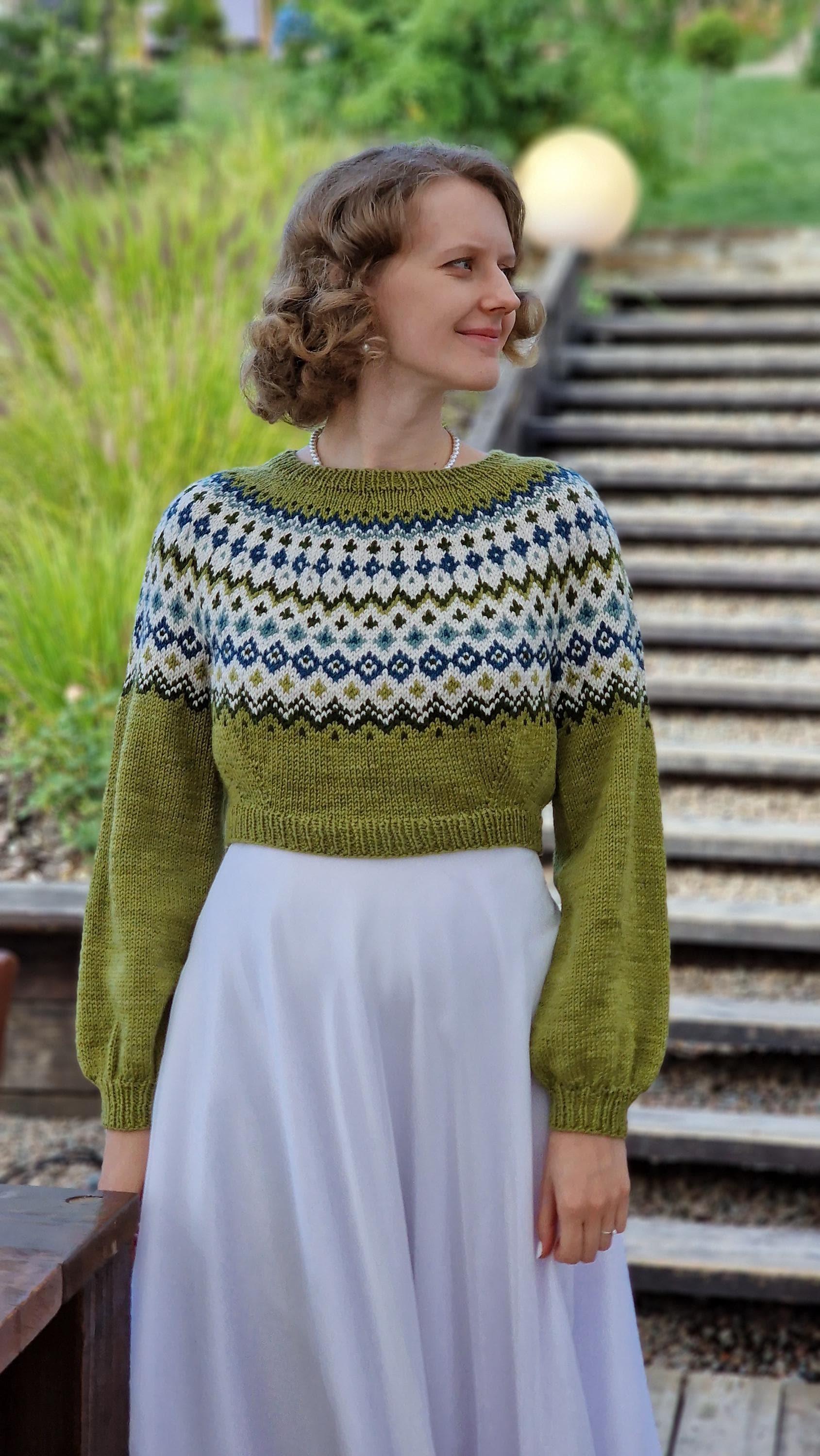Stranded Colorwork Yoke Sweater Knit Pattern: Kaylunia Fair Isle Top ...