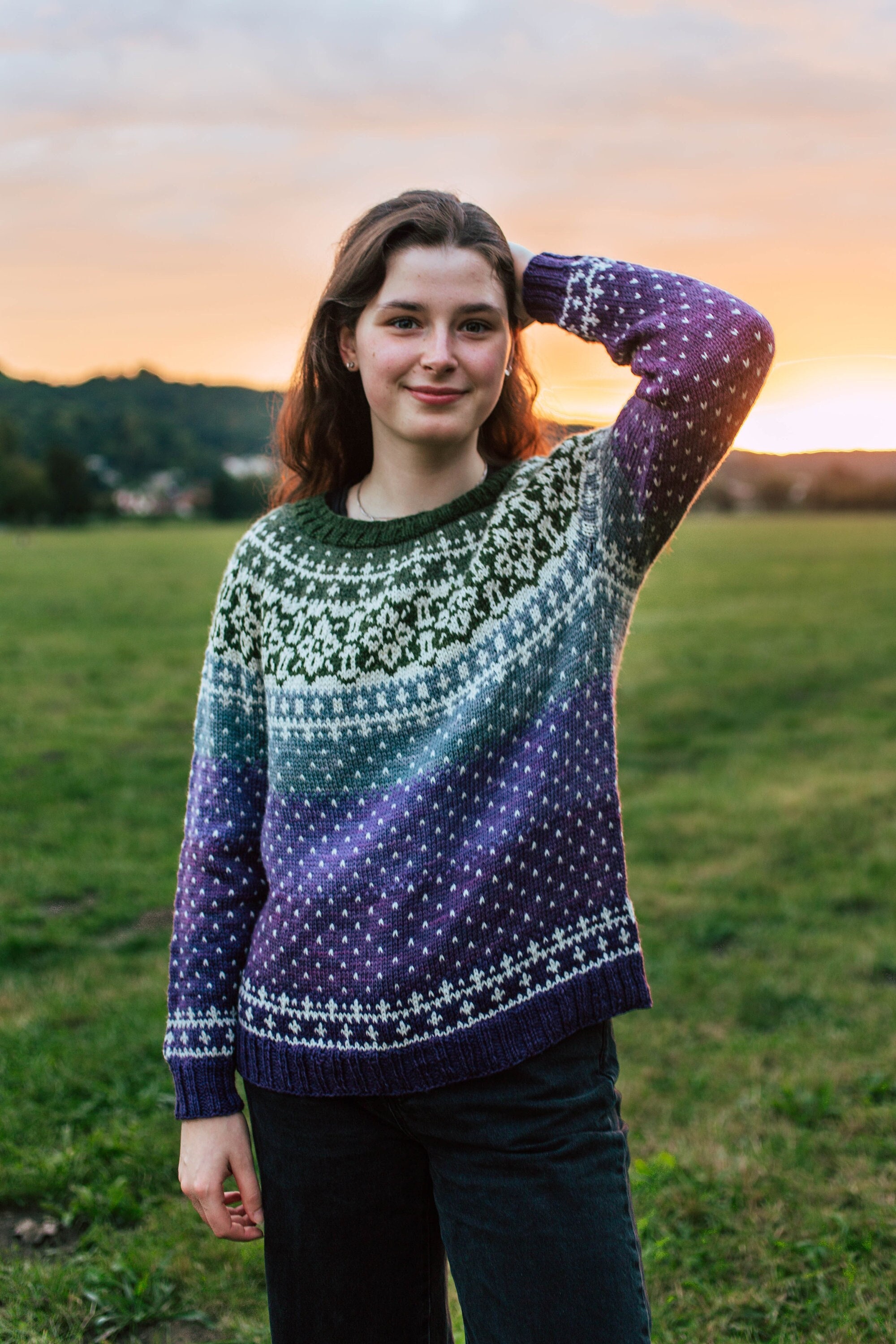 Waves Hat Knitting Pattern Fair Isle Toque PDF Pattern