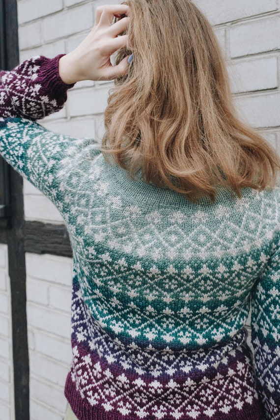 Sweater KNITTING PATTERN - Colorwork Yoke Sweater, Pullover Sweater KNITTING PATTERN - Colorwork Yoke Sweater, Pullover