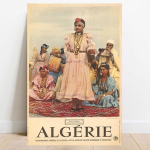 Poster Bou Saada Algeria, dancers Ouled Naïls – 1933