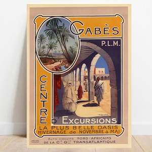 Plakat Centrum wycieczkowe Tunezja Gabès 1921