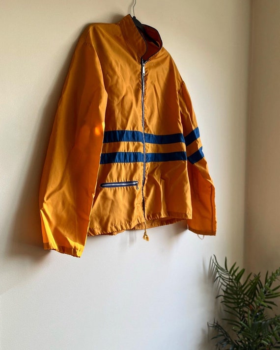 Vintage Yellow and Blue Striped Windbreaker. Fits… - image 1