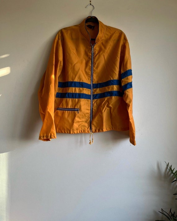 Vintage Yellow and Blue Striped Windbreaker. Fits… - image 2