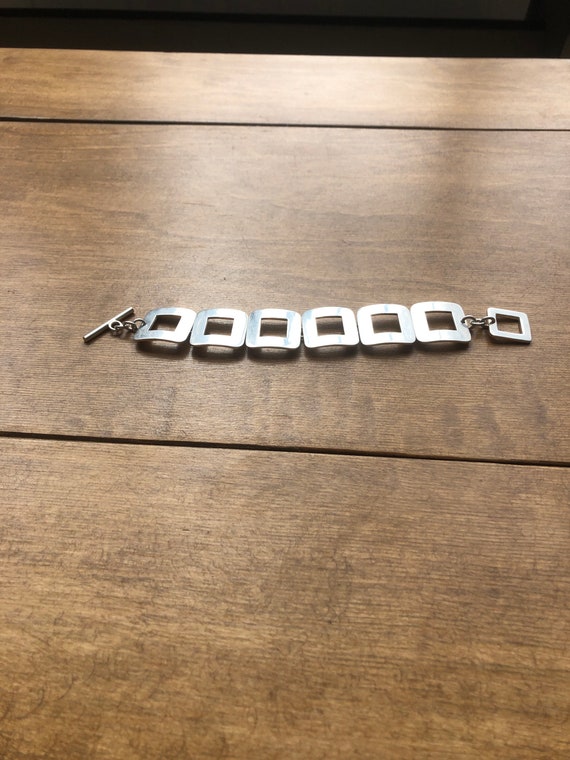 Sterling Silver Square Link Bracelet