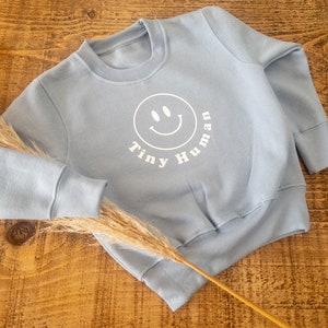 Graphic kids jumper - Tiny human slogan - Kids sweatshirt - Slogan baby jumper - Fun toddler top