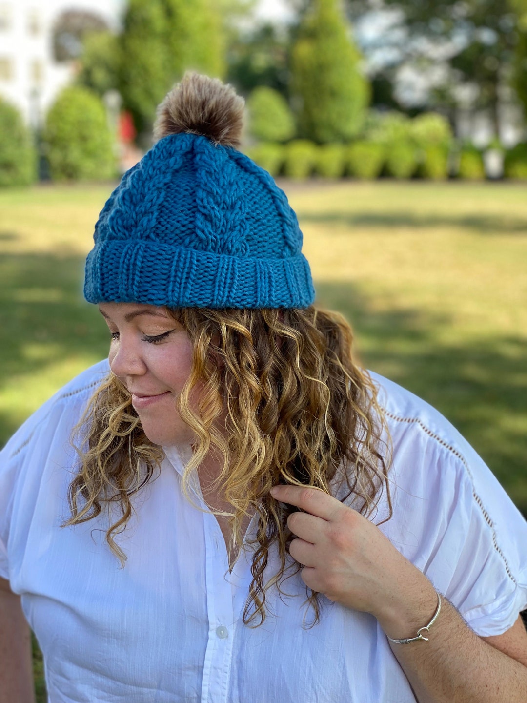 Handmade Women's Cable Knit Hat Etsy