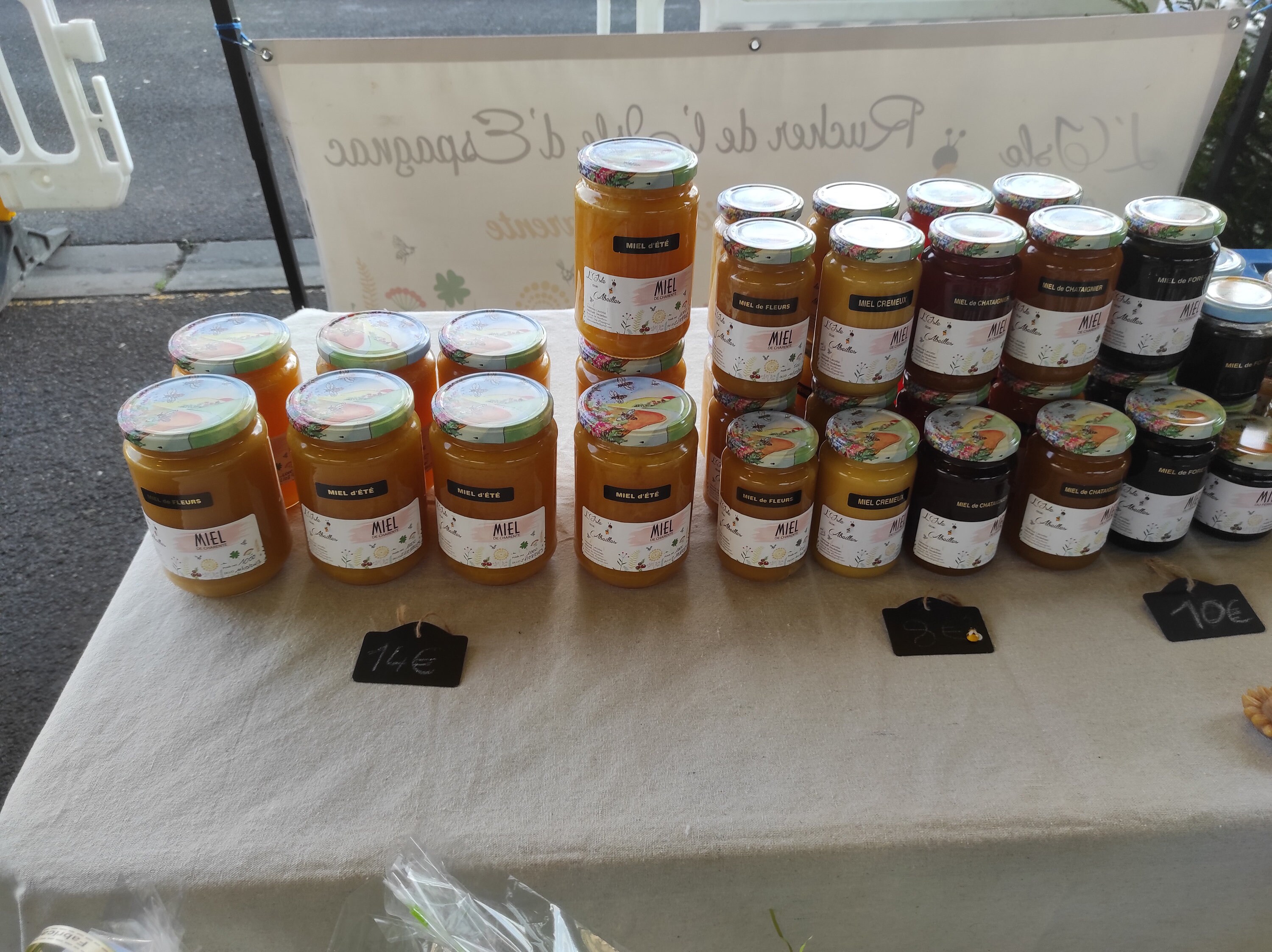 Miel Brut 100% Naturel Charente Périgord Produit de France Crémeux , Été, Châtaignier et Miellat