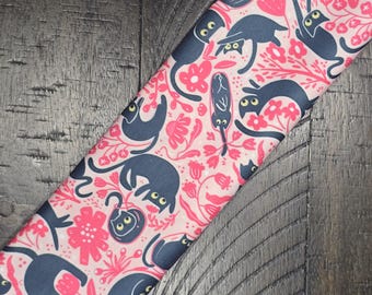 Black cats jersey knit twisted headband