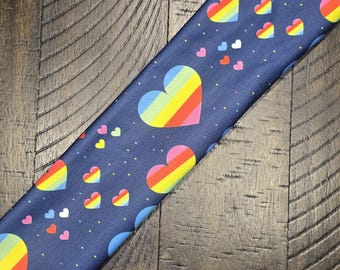 Rainbow hearts twisted turban headband