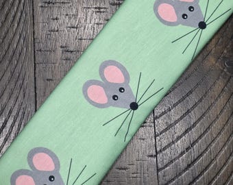 Jersey knit mouse twisted headbands