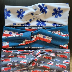 Emergency services twisted turban headband
