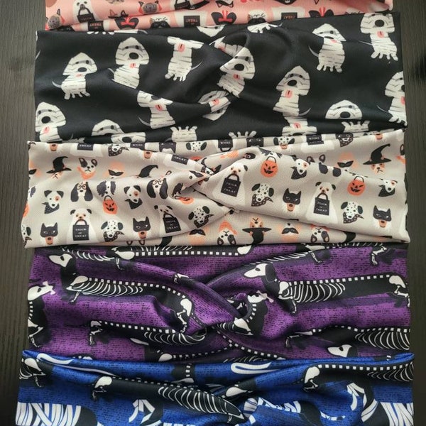 Dog and cat Halloween twisted headband