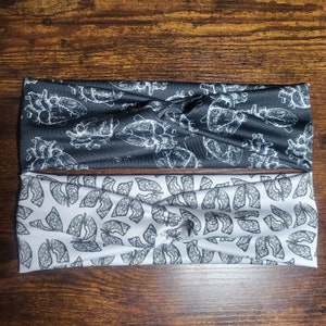 Lungs and heart twisted headband