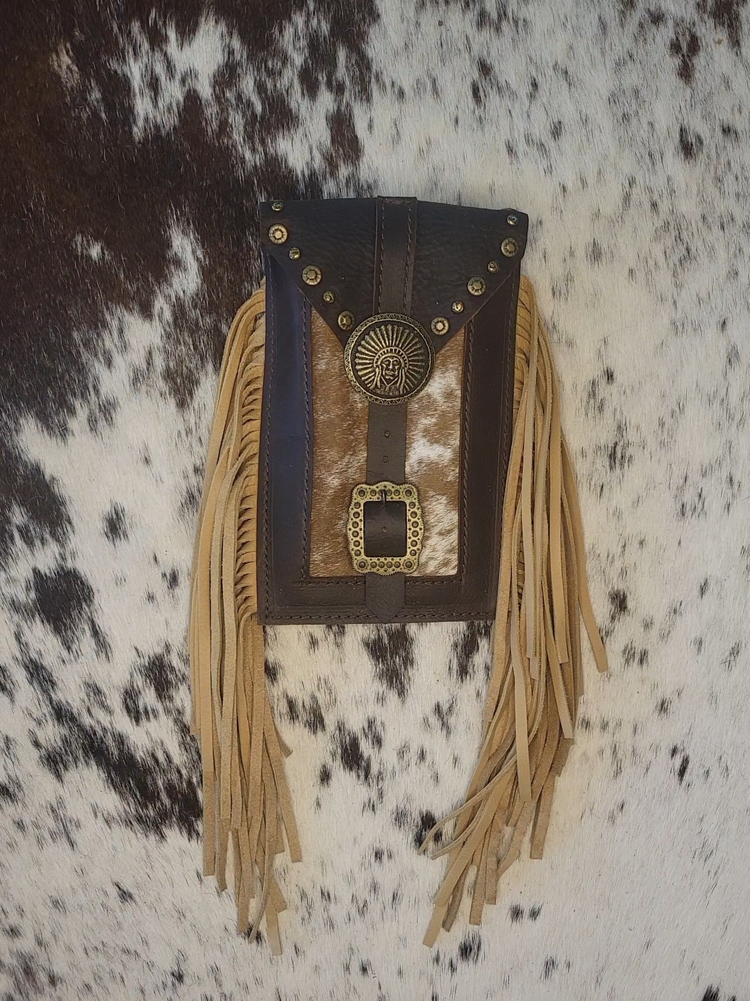 Schulz Equine Back Cinch Cell Phone Holder- Cowhide